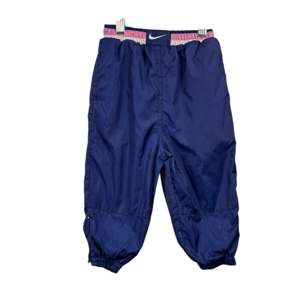 Vintage Nike Size 3T Toddler Girls Lined Wind Track Pants Zip Elastic Hem